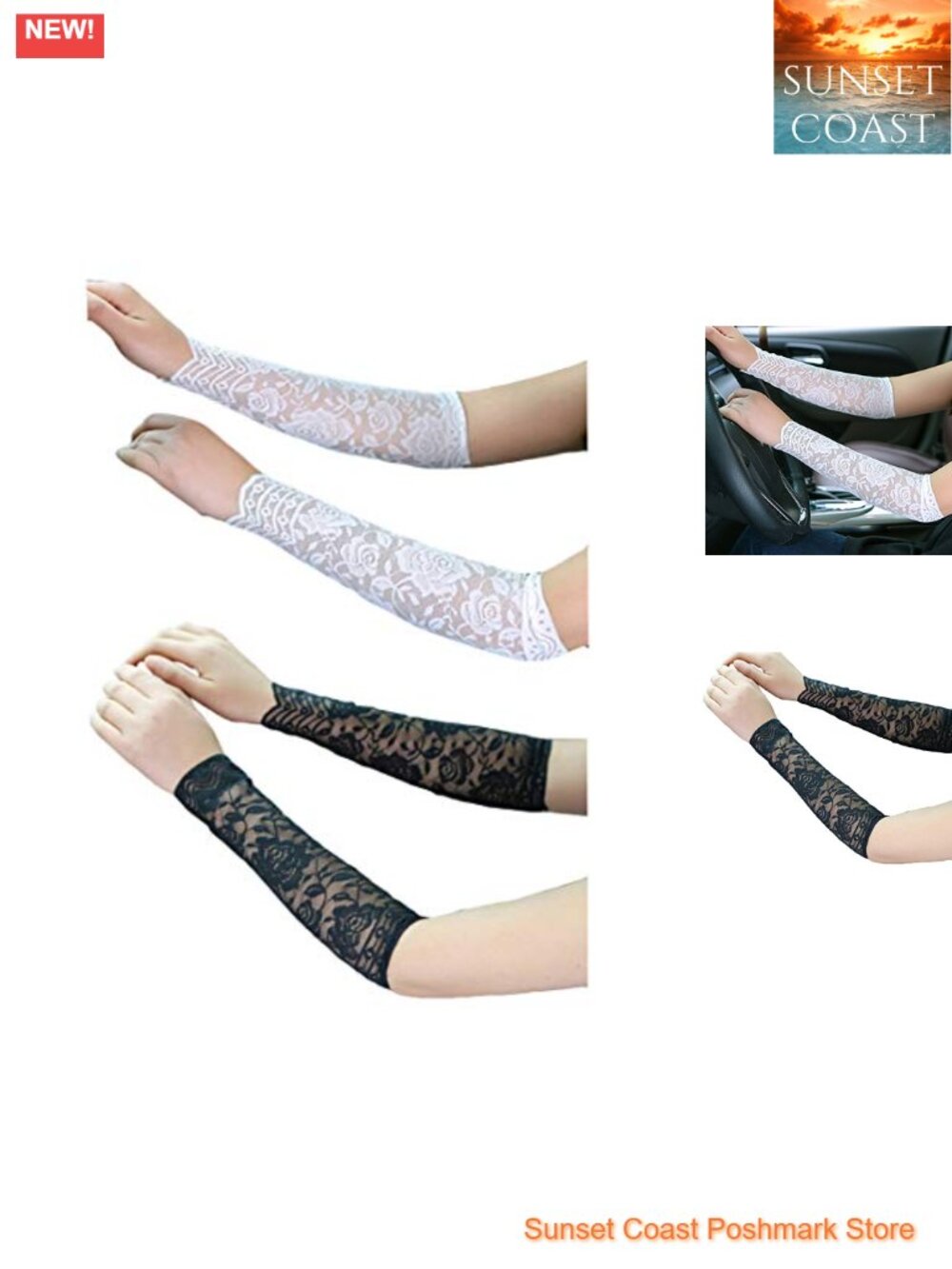 Women's Sexy Crochet Lace Arm Warmers UV Protection Fingerless Gloves